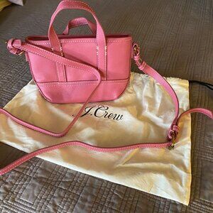 J.Crew pink mini Montauk bag, leather, brand new, crossbody, handbag, dust cover